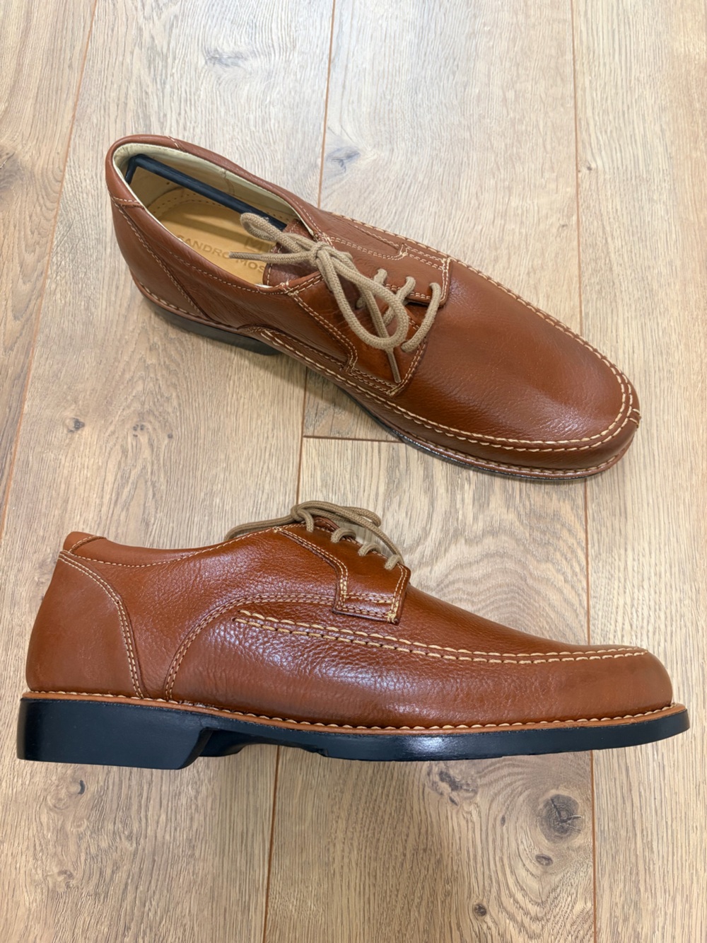 NIB Sandro Moscoloni Willy lace up loafer in cognac tan - Size 8D